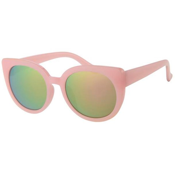 Brnesolbriller - Fuzzy pink med spejl glas