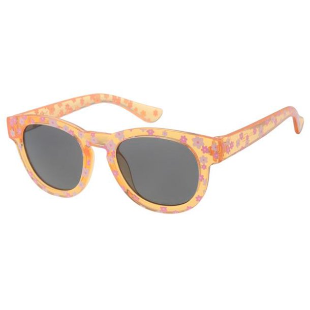 Brnesolbriller - Transparent orange med blomster