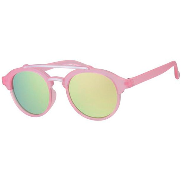 Brnesolbriller - Transparent pink med spejl glas
