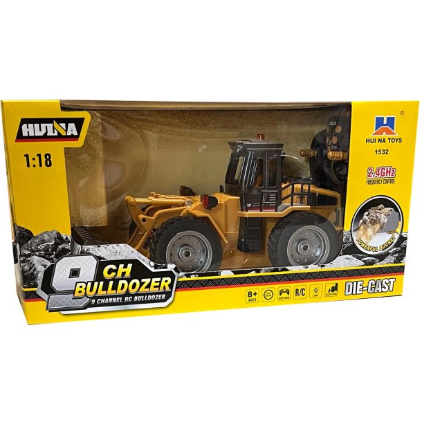 Huina Fjernstyret bulldozer 1:18 (8 r+)