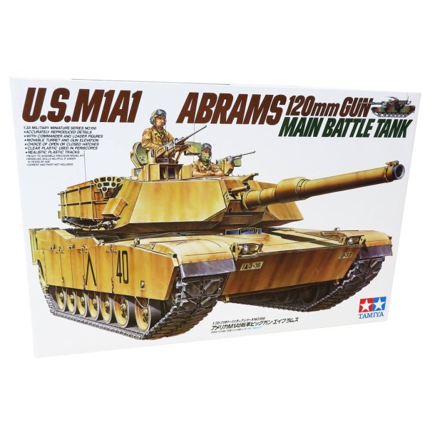 Tamiya US M1A1 Big Gun Abrams - Modelkampvogn