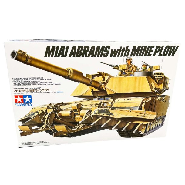 Tamiya M1A1 Abrams w/Mine Plow - Modelkampvogn