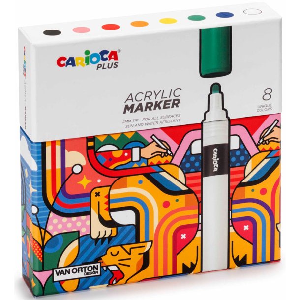 Carioca plus Akrylfarver - 8 stk