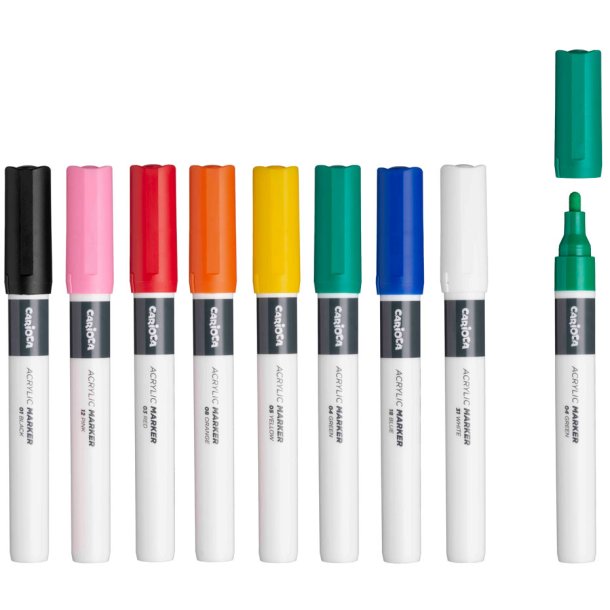 Carioca plus Akrylfarver - 8 stk