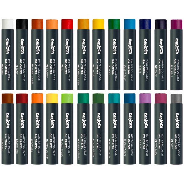Carioca plus olie pastelfarver - 24 stk.
