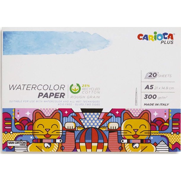 Carioca plus A5 vandfarve papir - 300g