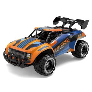 Tec-Toy R/C Jeep Racing 1:18 (10 km/t), Orange and blue