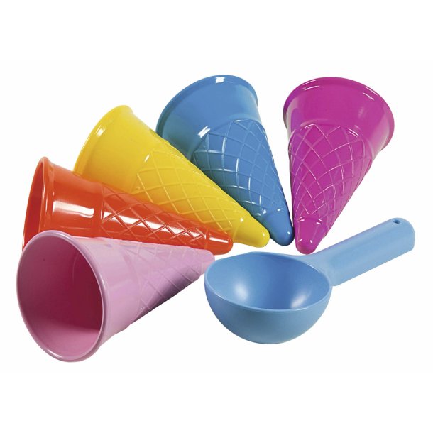 Sandforme 5 x vaffel forme med is ske