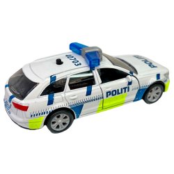 Politibil i metal m/ lys &amp; lyd