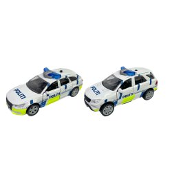 Politibil i metal m/ lys &amp; lyd