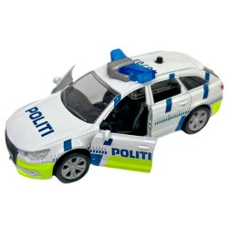 Politibil i metal m/ lys &amp; lyd