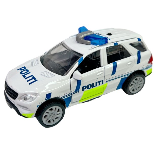 Politibil i metal m/ lys &amp; lyd