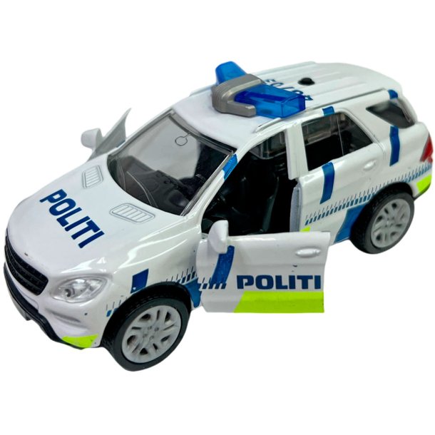 Politibil i metal m/ lys &amp; lyd