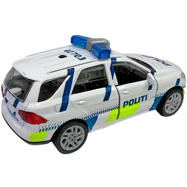 Politibil i metal m/ lys &amp; lyd