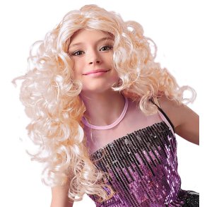 Paryk med krller - blond