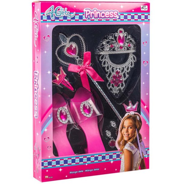 4-Girlz Prinsesse st - Tiara og sko