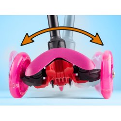 Pink 3-hjulet l�behjul med flex styring