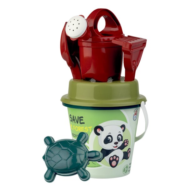 Sandst med 6 dele af genbrugsplast