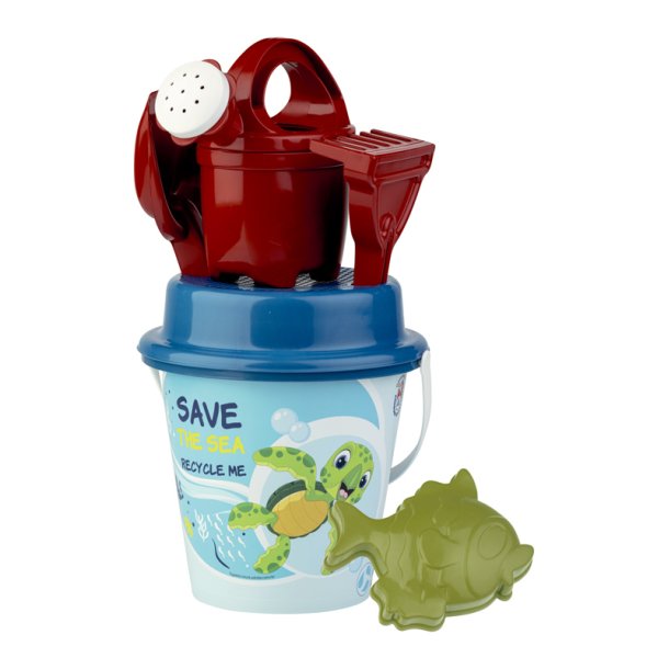 Sandst med 6 dele af genbrugsplast