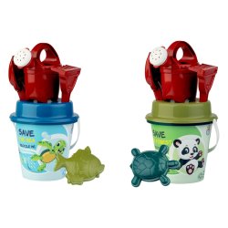 Sandst med 6 dele af genbrugsplast