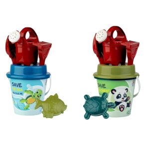 Sandst med 6 dele af genbrugsplast