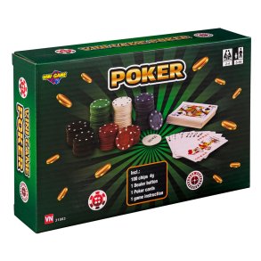 Pokerset med kort och marker