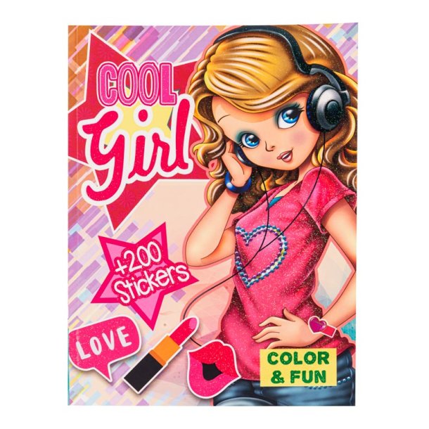 Malebog - Color &amp; Fun Cool Girl med stickers