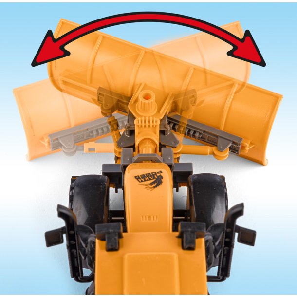 Traktor med snplog och saltspridare