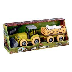 Bull take apart traktor med vogn og fr