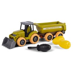 Bull take apart traktor med transportvogn