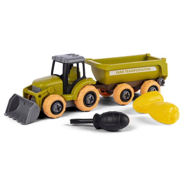 Bull take apart traktor med transportvogn