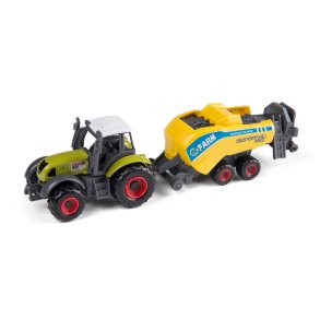 Bull traktor med halmpresser