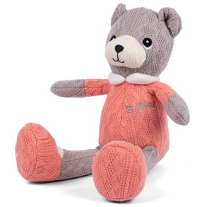 B Beez pink / gr strik bamse p 20 cm.