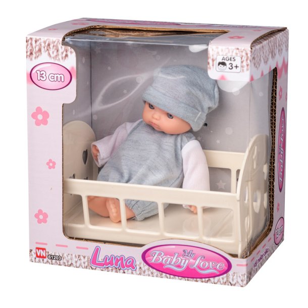My baby love Luna dukke med seng