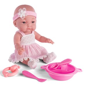 Mathilde dukke med tilbehr - Lyserdt