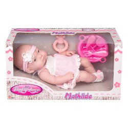 Mathilde dukke med tilbehr - Lyserdt