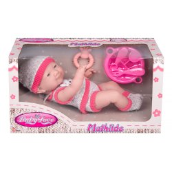 Mathilde dukke med tilbehr - Gr / pink