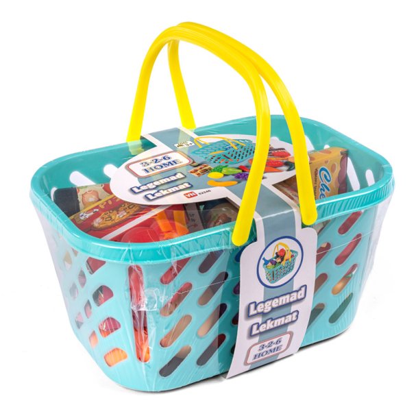 Lek mat i en korg