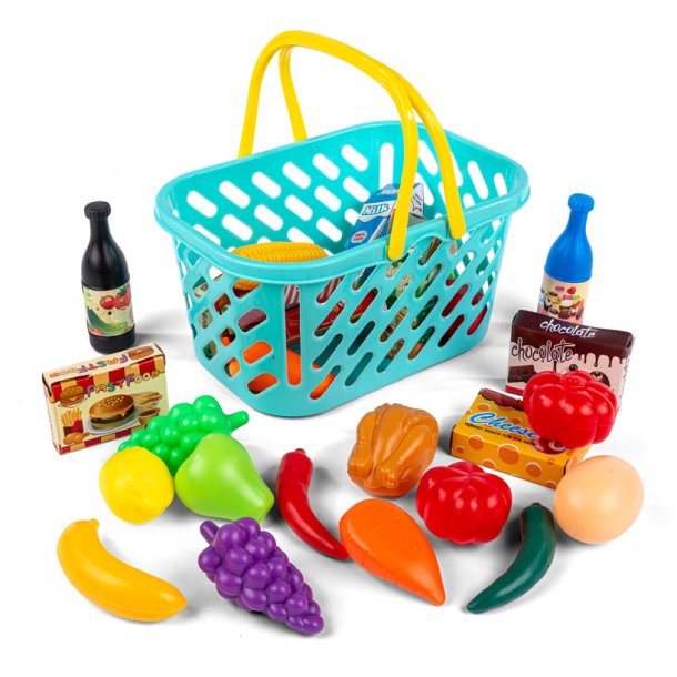 Lek mat i en korg