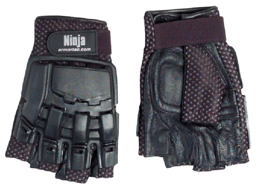 Gangster Ulykke nærme sig Skyde handsker ½ finger Ninja i str L - God handske med plast cover