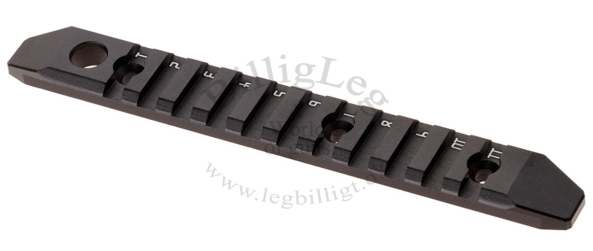 Keymod rail 11 slots i metal - Køb keymod rail her
