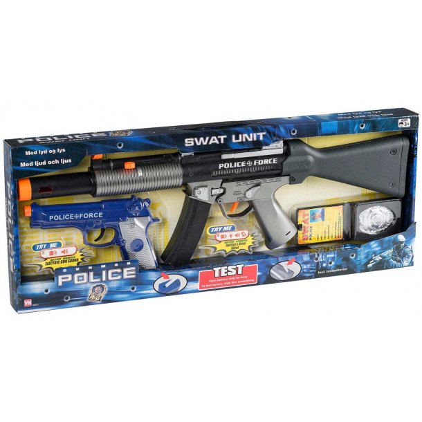 Polisen swat MP5 -gev�r med tillbeh�r