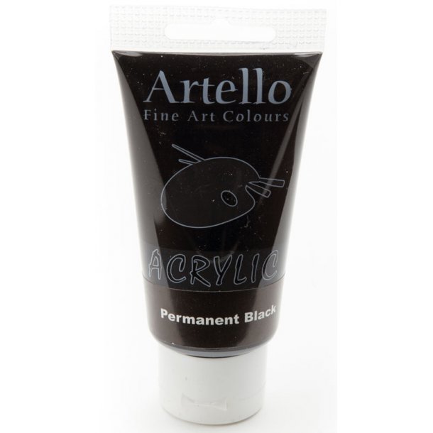 Artello akrylmaling 75 ml - Permanent Black