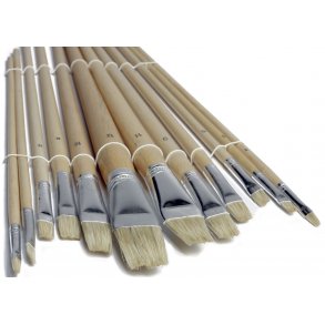 Kunstnerpensel St natur skaft - 12 stk
