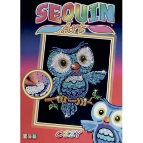 Sequin Art paljettbild - Uggla Ozzy