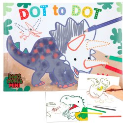 Dino World Mini - Prik til prik malebog