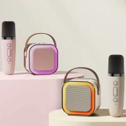 Karaokeh�jttaler med Bluetooth og Tr�dl�s Mikrofon