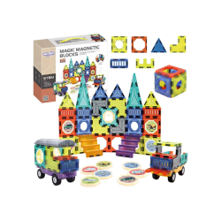 WOOPIE Magnetiske Byggeklodser 3D Slot &amp; K�ret�jer 71 Dele