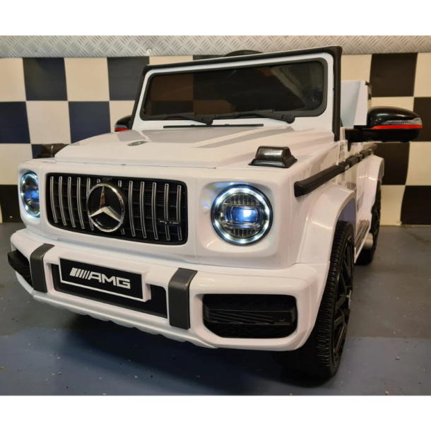 Mercedes G63 Elbil til B�rn 12V Hvid med Fjernbetjening