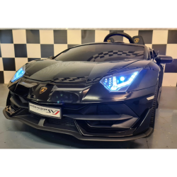 Lamborghini Aventador Drift Elbil til B�rn 24V 2-Personers Metallic Sort